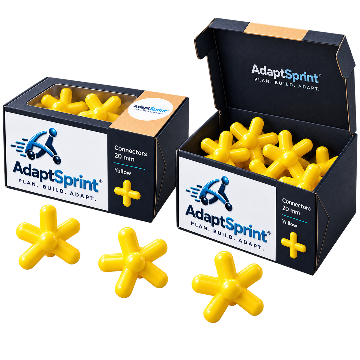 AdaptSprint Connector Pod 20 mm Yellow transparent product rendering