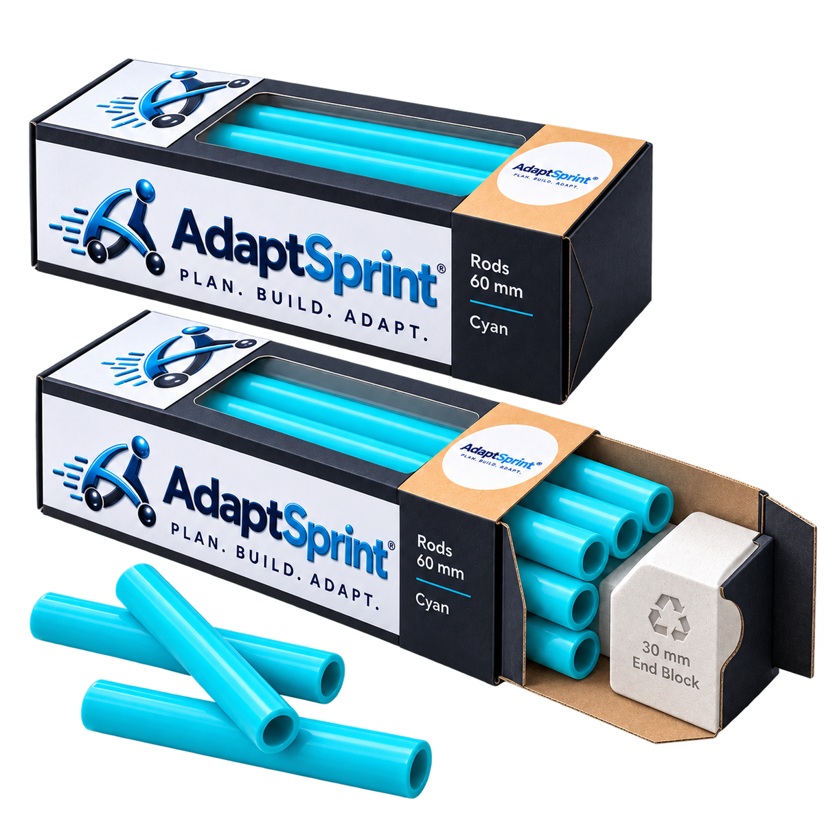 AdaptSprint Rod Pod 60 mm Cyan transparent product rendering